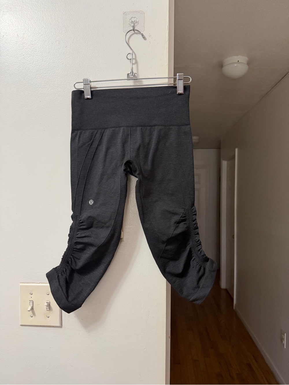 lululemon athletica Black Capri Leggings with Side Ruching